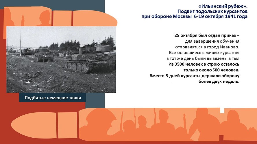 «Ильинский рубеж» Подвиг подольских курсантов при обороне Москва 6-19 октября 1941 года